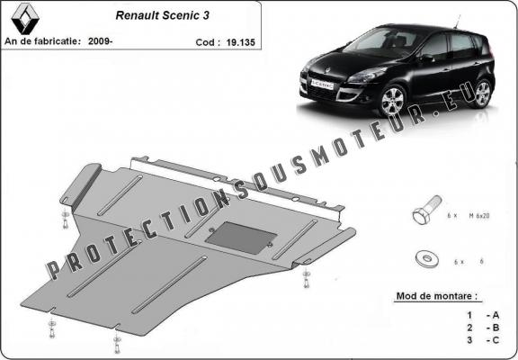 Protection sous moteur et de la boîte de vitesse Renault Scenic 3