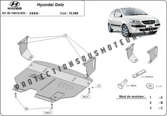 Protection sous moteur et de la boîte de vitesse Hyundai Getz