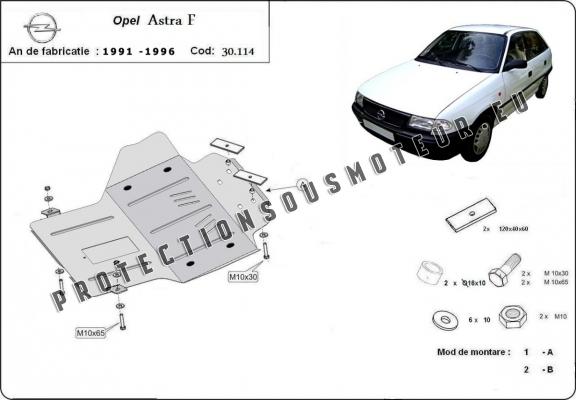 Protection sous moteur et de la boîte de vitesse Opel Astra F