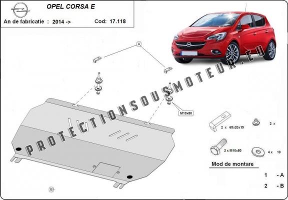 Protection sous moteur et de la boîte de vitesse Opel Corsa E