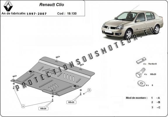 Protection sous moteur et de la boîte de vitesse Renault Clio 2