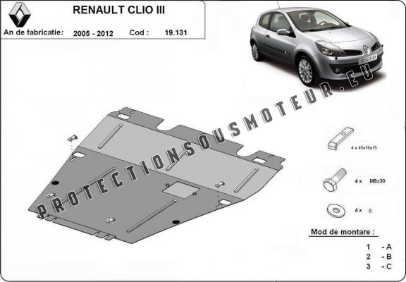Protection sous moteur et de la boîte de vitesse Renault Clio 3