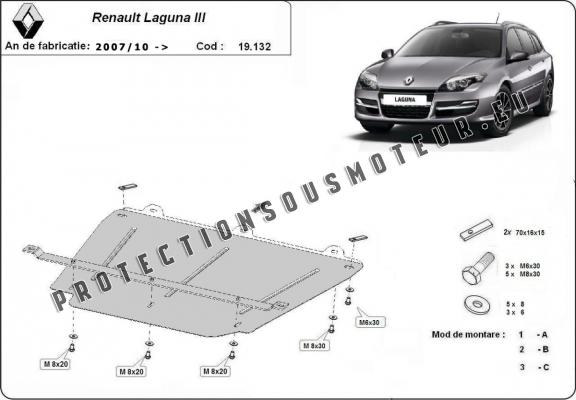 Protection sous moteur et de la boîte de vitesse Renault Laguna 3