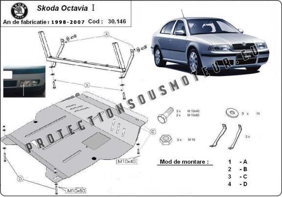 Protection sous moteur et de la boîte de vitesse Skoda Octavia 1