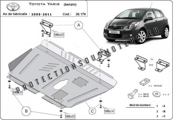 Protection sous moteur et de la boîte de vitesse Toyota Yaris Essence