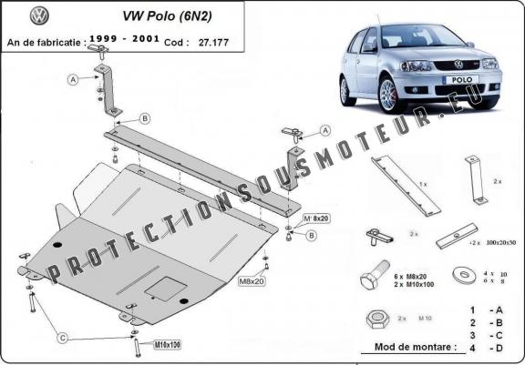 Protection sous moteur et de la boîte de vitesse VW Polo 6n2