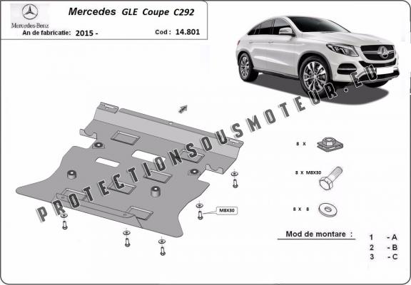 Protection sous moteur et de la boîte de vitesse Mercedes GLE Coupe C292