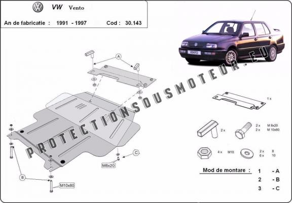 Protection sous moteur et de la boîte de vitesse Volkswagen Vento