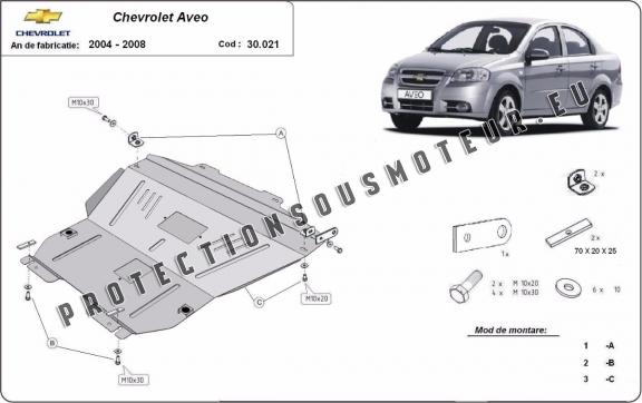 Protection sous moteur et de la boîte de vitesse Chevrolet Aveo