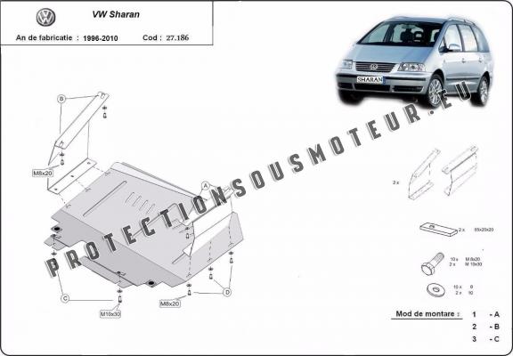 Protection sous moteur et de la boîte de vitesse Volkswagen Sharan