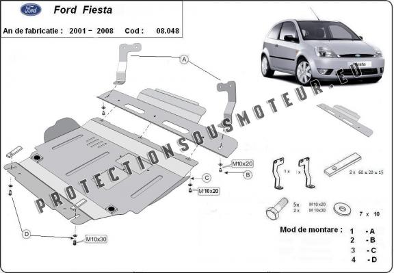 Protection sous moteur et de la boîte de vitesse Ford Fiesta