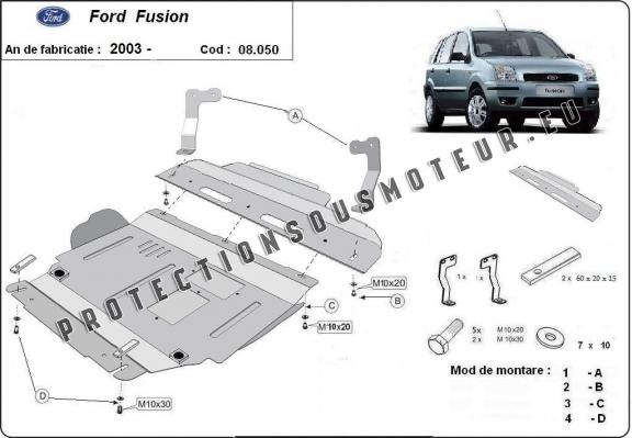 Protection sous moteur et de la boîte de vitesse Ford Fusion