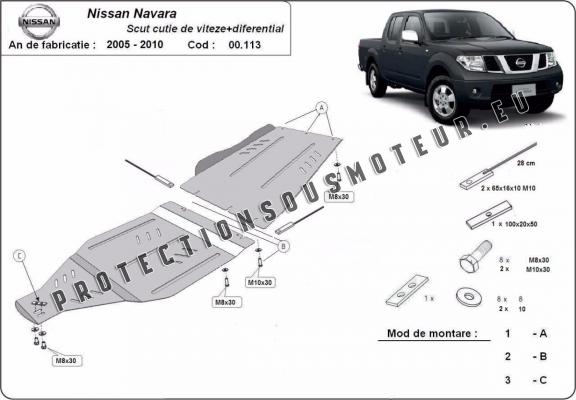 Protection de la boîte de vitesse  Nissan Navara