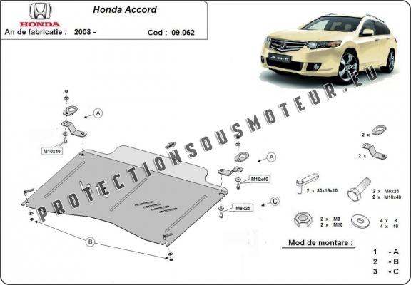 Protection sous moteur et de la boîte de vitesse Honda Accord