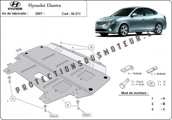 Protection sous moteur et de la boîte de vitesse Hyundai Elantra 1