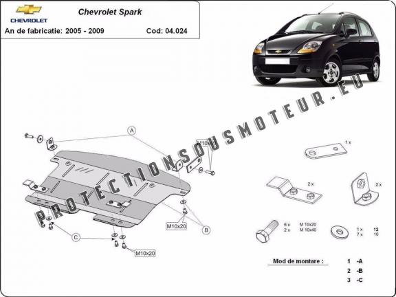 Protection sous moteur et de la boîte de vitesse Chevrolet Spark