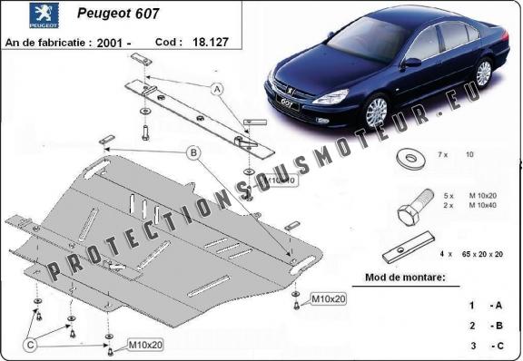 Protection sous moteur et de la boîte de vitesse Peugeot 607