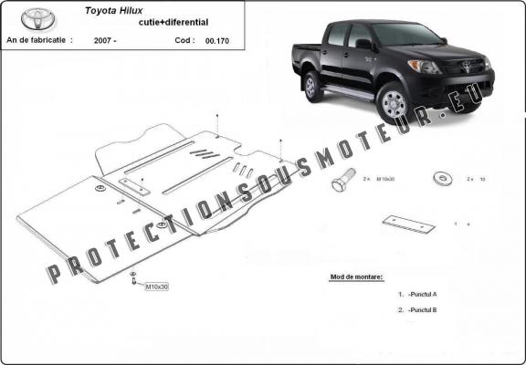 Protection de la boîte de vitesse et de la différentiel Toyota Hilux