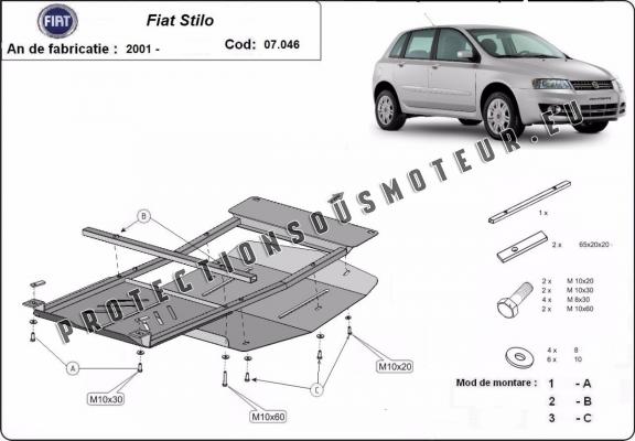Protection sous moteur et de la boîte de vitesse Fiat Stilo