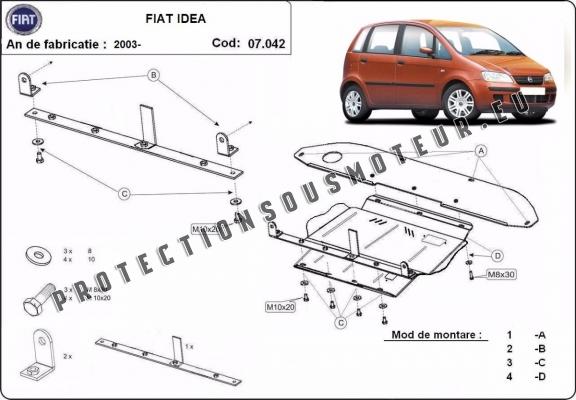 Protection sous moteur et de la boîte de vitesse  Fiat Idea
