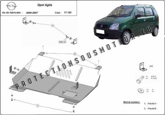 Protection sous moteur et de la boîte de vitesse Opel Agila (H00)