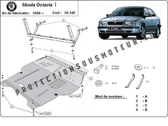 Protection sous moteur et de la boîte de vitesse Skoda Octavia Tour