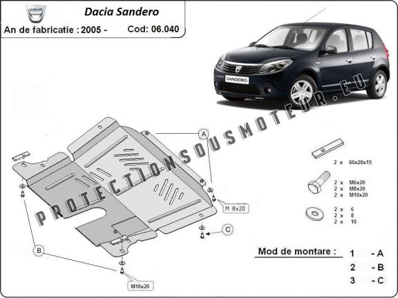 Protection sous moteur et de la boîte de vitesse Dacia Sandero