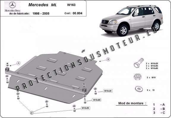 Protection de la boîte de vitesse Mercedes ML W163