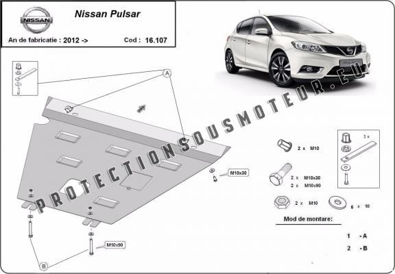 Protection sous moteur et de la boîte de vitesse Nissan Pulsar