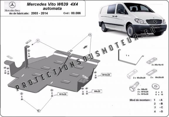 Protection de la boîte de vitesse Mercedes Vito W639 - 4x4 - Boîte de vitesse automatique