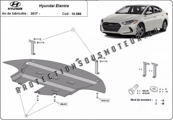 Protection sous moteur et de la boîte de vitesse  Hyundai Elantra