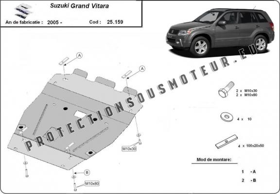Protection sous moteur et de la radiateur Suzuki Grand Vitara 2