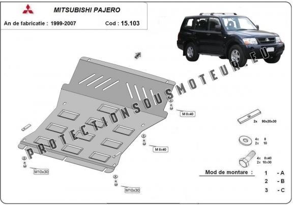 Protection sous moteur et de la radiateur Mitsubishi Pajero 3 (V60, V70) Vers 2.0
