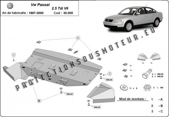 Protection sous moteur et de la radiateur VW Passat B5 2.5 TDI V6
