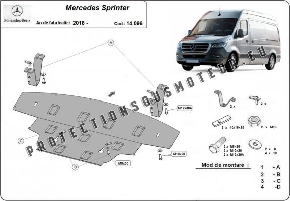 Protection sous moteur et de la radiateur Mercedes Sprinter- Propulsion