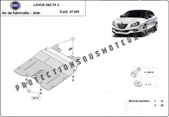 Protection sous moteur et de la boîte de vitesse Lancia Delta 3