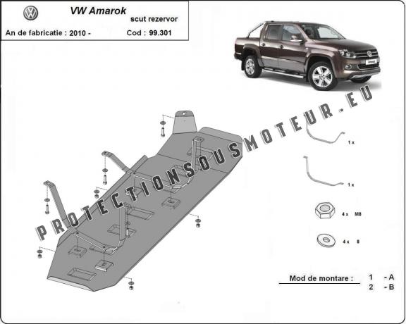 Protection de réservoir Volkswagen Amarok - Seulement pour les versions sans protection d'usine