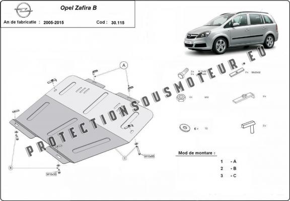 Protection sous moteur et de la boîte de vitesse Opel Zafira B