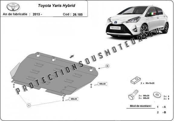 Protection sous moteur et de la boîte de vitesse Toyota Yaris XP150