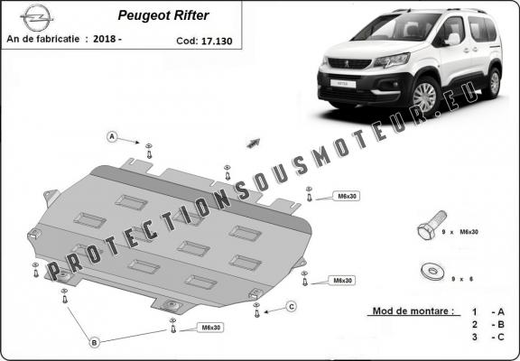 Protection sous moteur et de la boîte de vitesse Peugeot Rifter / Partner