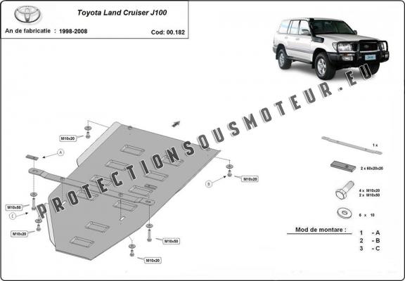 Protection de la boîte de vitesse Toyota Land Cruiser J100