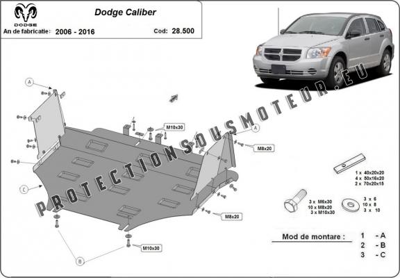 Protection sous moteur et de la boîte de vitesse Dodge Caliber