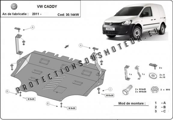 Protection sous moteur et de la boîte de vitesse VW Caddy - avec WEBASTO