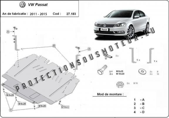 Protection sous moteur et de la boîte de vitesse VW Passat B7