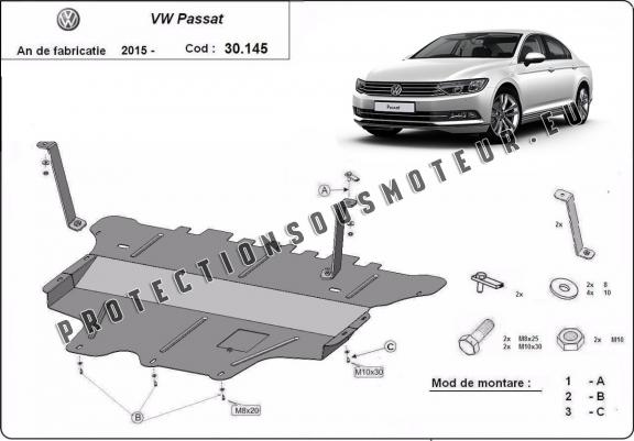 Protection sous moteur et de la boîte de vitesse VW Passat B8 - boîte de vitesses manuelle