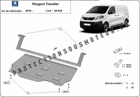 Protection sous moteur et de la boîte de vitesse Peugeot Traveller Fourgon