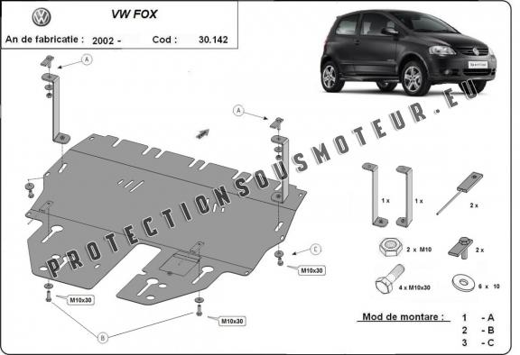 Protection sous moteur et de la boîte de vitesse VW Fox