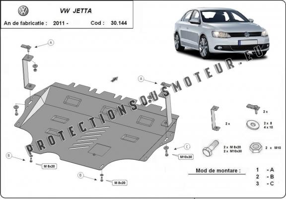 Protection sous moteur et de la boîte de vitesse Volkswagen VW Jetta