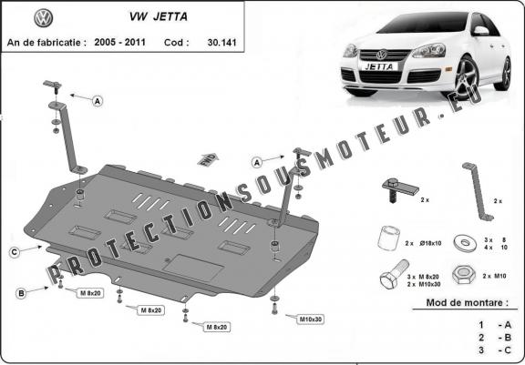 Protection sous moteur et de la boîte de vitesse VW Jetta