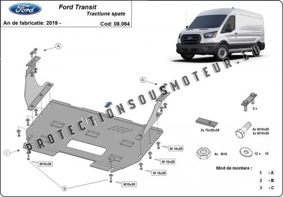 Protection sous moteur et de la boîte de vitesse Ford Transit - RWD
